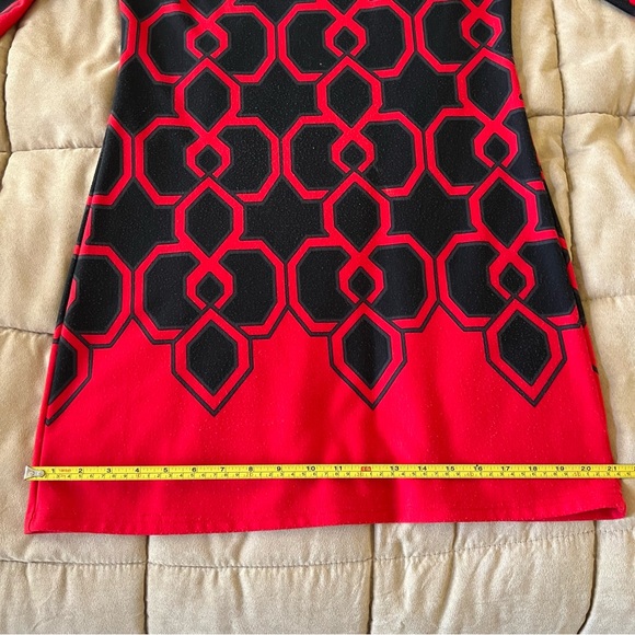 ARYEH Black & Red Pattern 3/4 Sleeve Dress Size Large - Picture 11 of 15